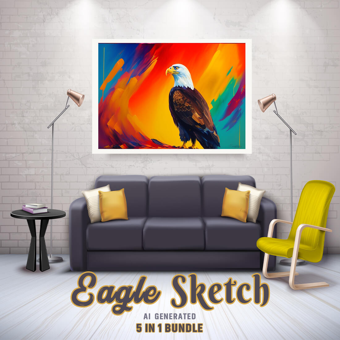 Free Creative & Cute Eagle Watercolor Painting Art Vol 10 cover image.