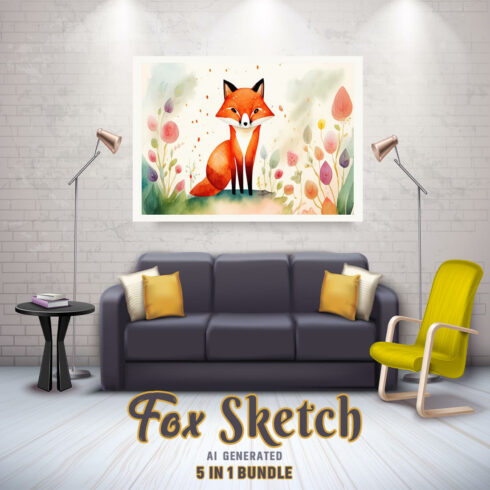 Free Creative & Cute Fox Watercolor Painting Art Vol 14 cover image.