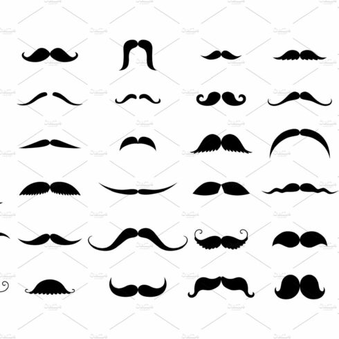 Mustache collection. Black cover image.