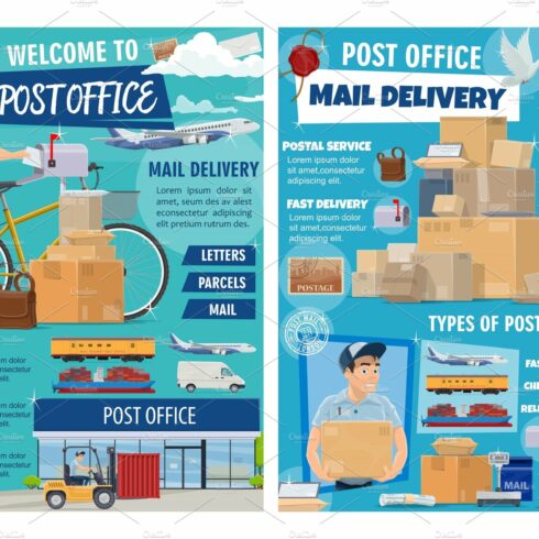 Mail and parcels, post office cover image.