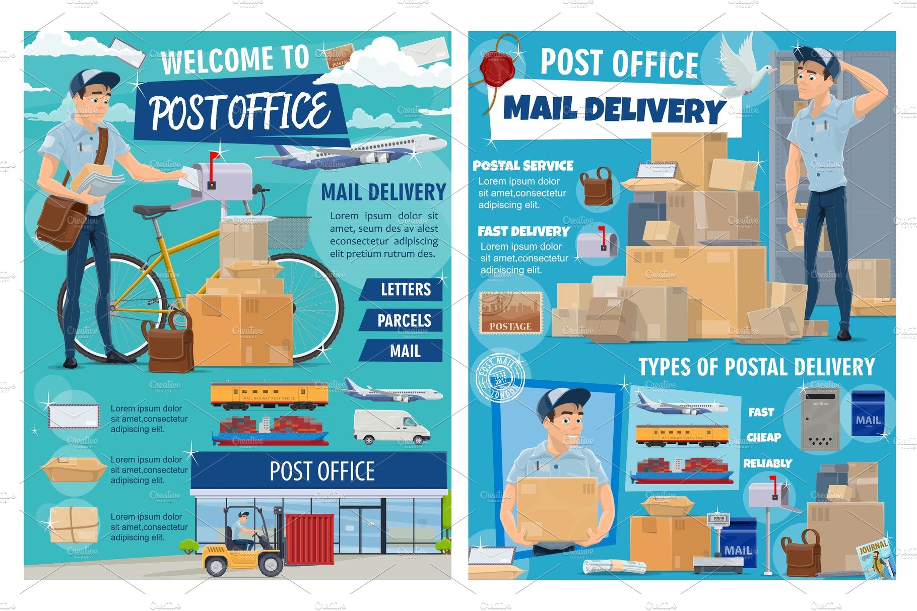 Mail and parcels, post office cover image.