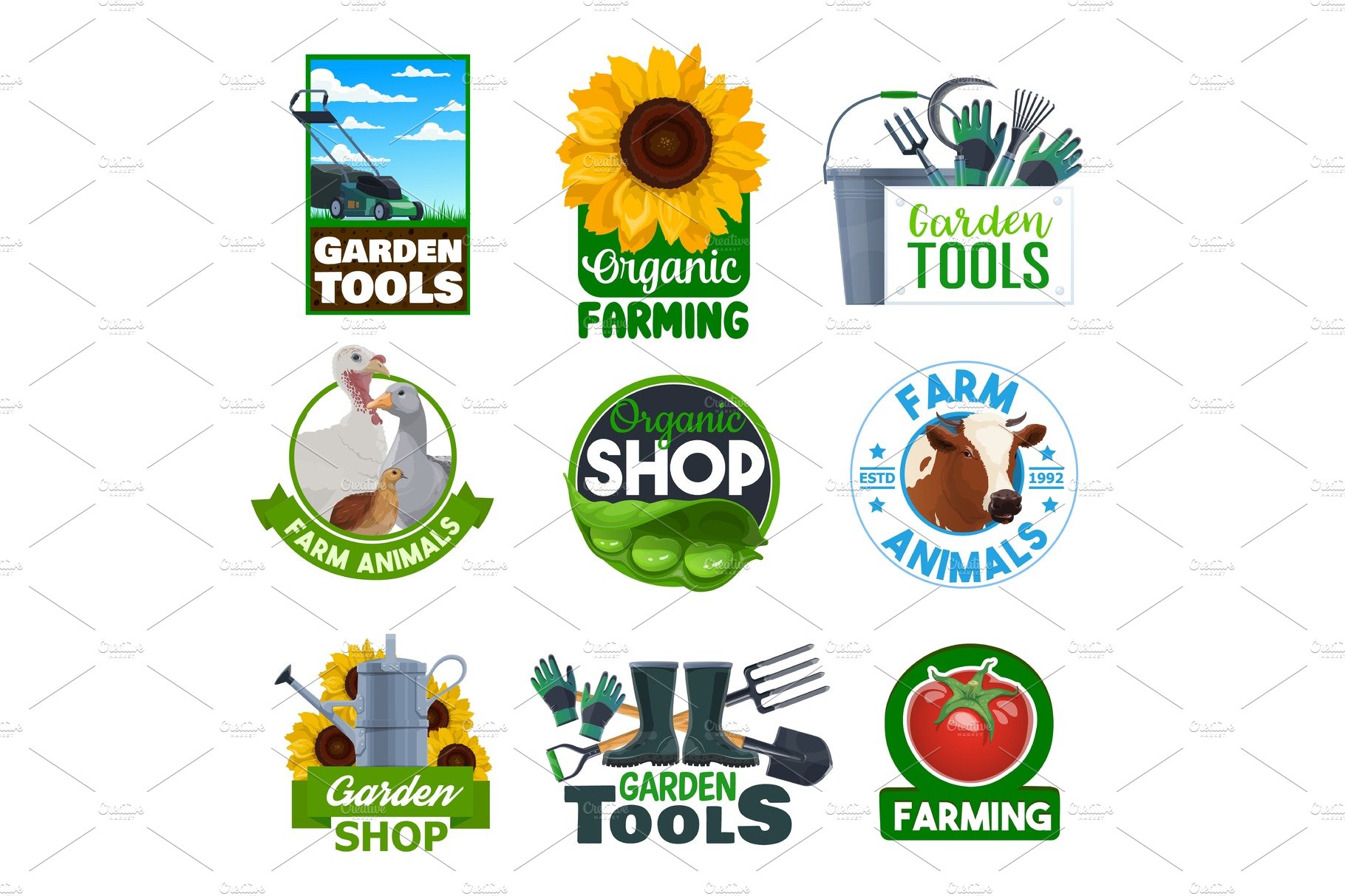 Farming, garden tools and cattle cover image.