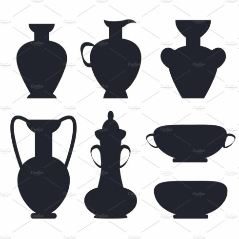Ancient Vases Black Silhouettes cover image.