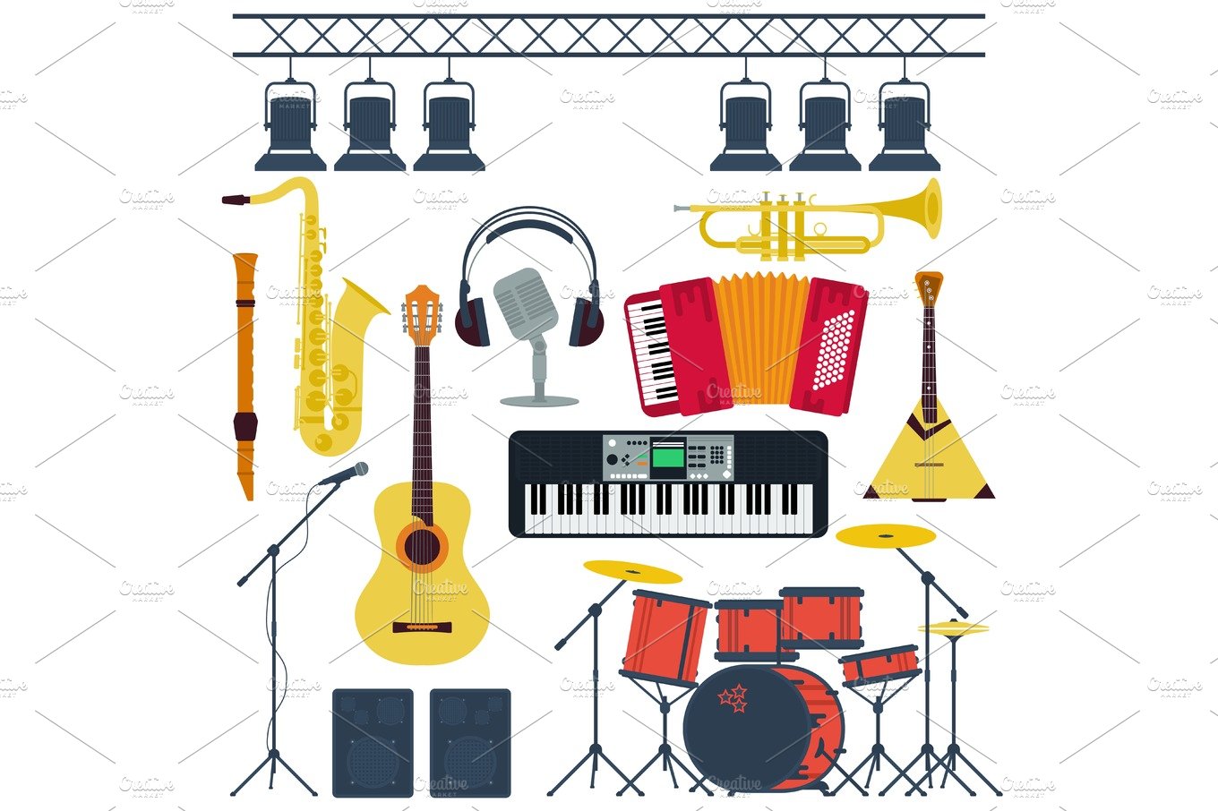 Vector Musical Instruments Isolated cover image.