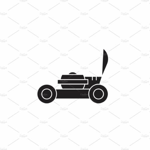 Garden lawnmover black vector cover image.