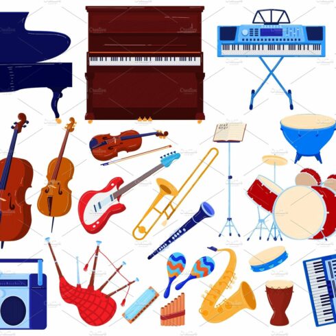 Acoustic music instrument, orchestra cover image.