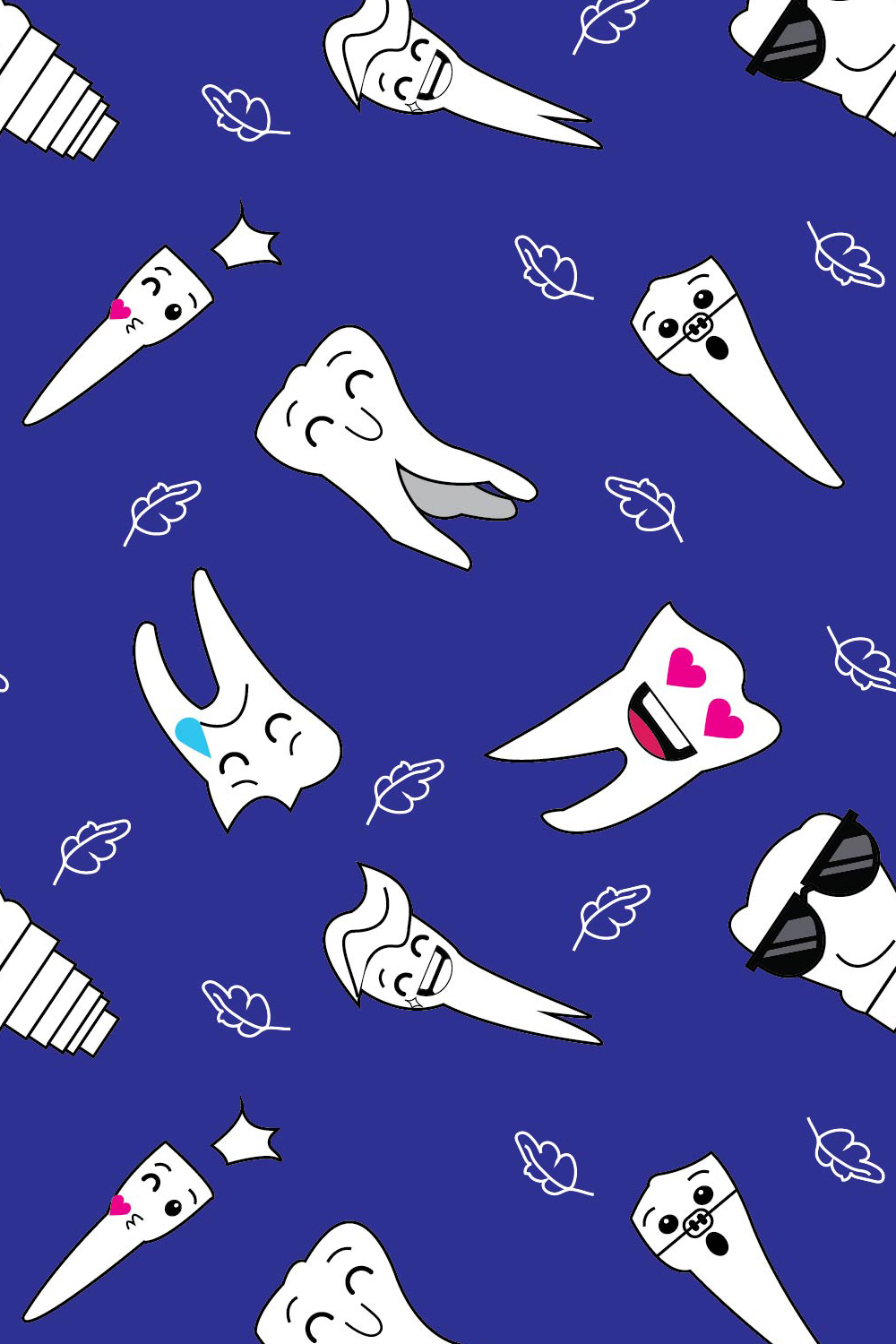 Pattern Happy Teeth pinterest preview image.