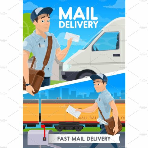 Express mail delivery, postman cover image.