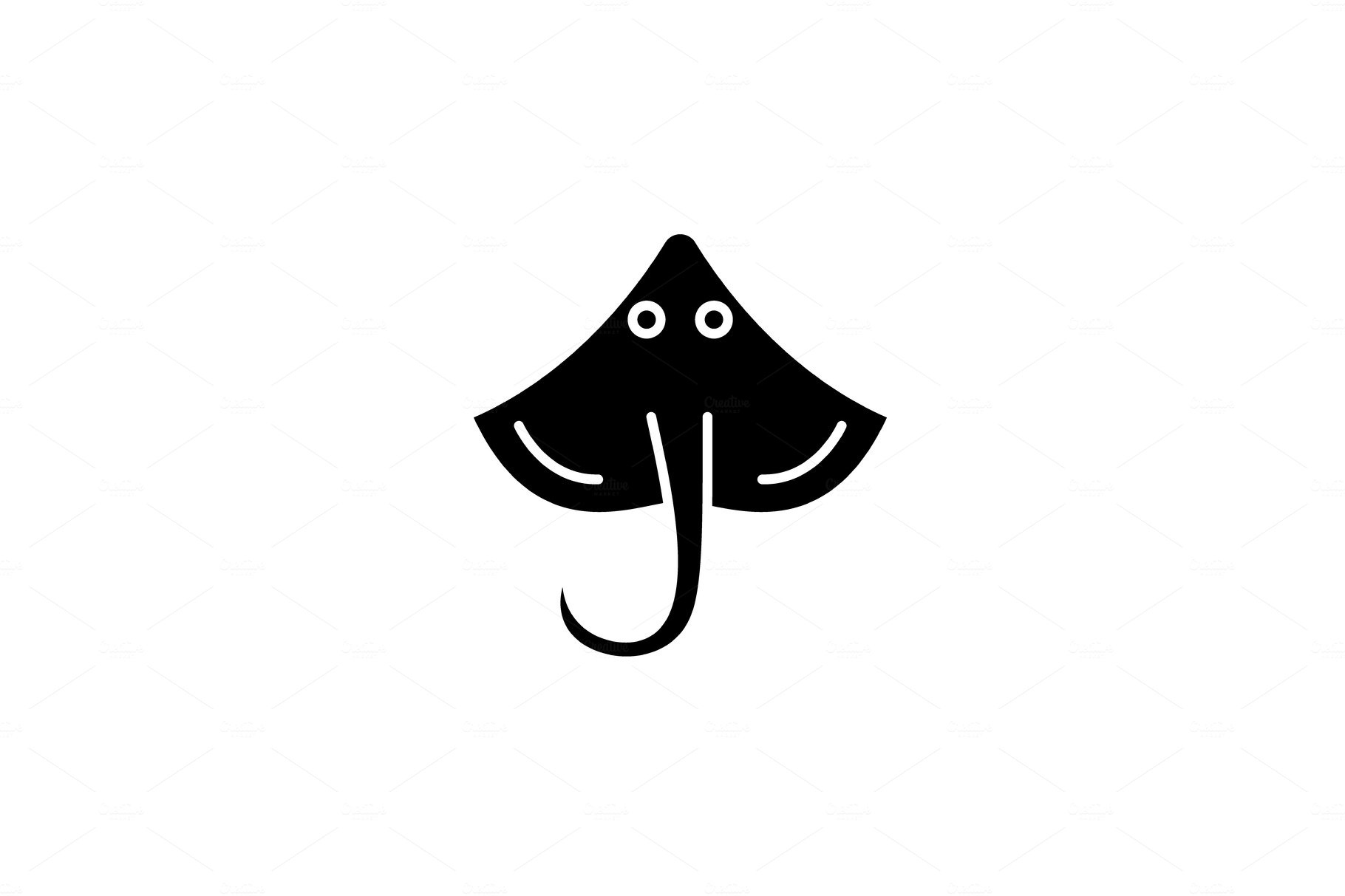 Stingray black icon, vector sign on cover image.