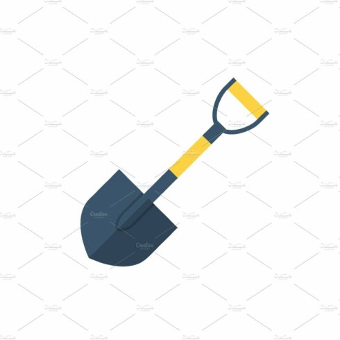 Shovel flat icon cover image.