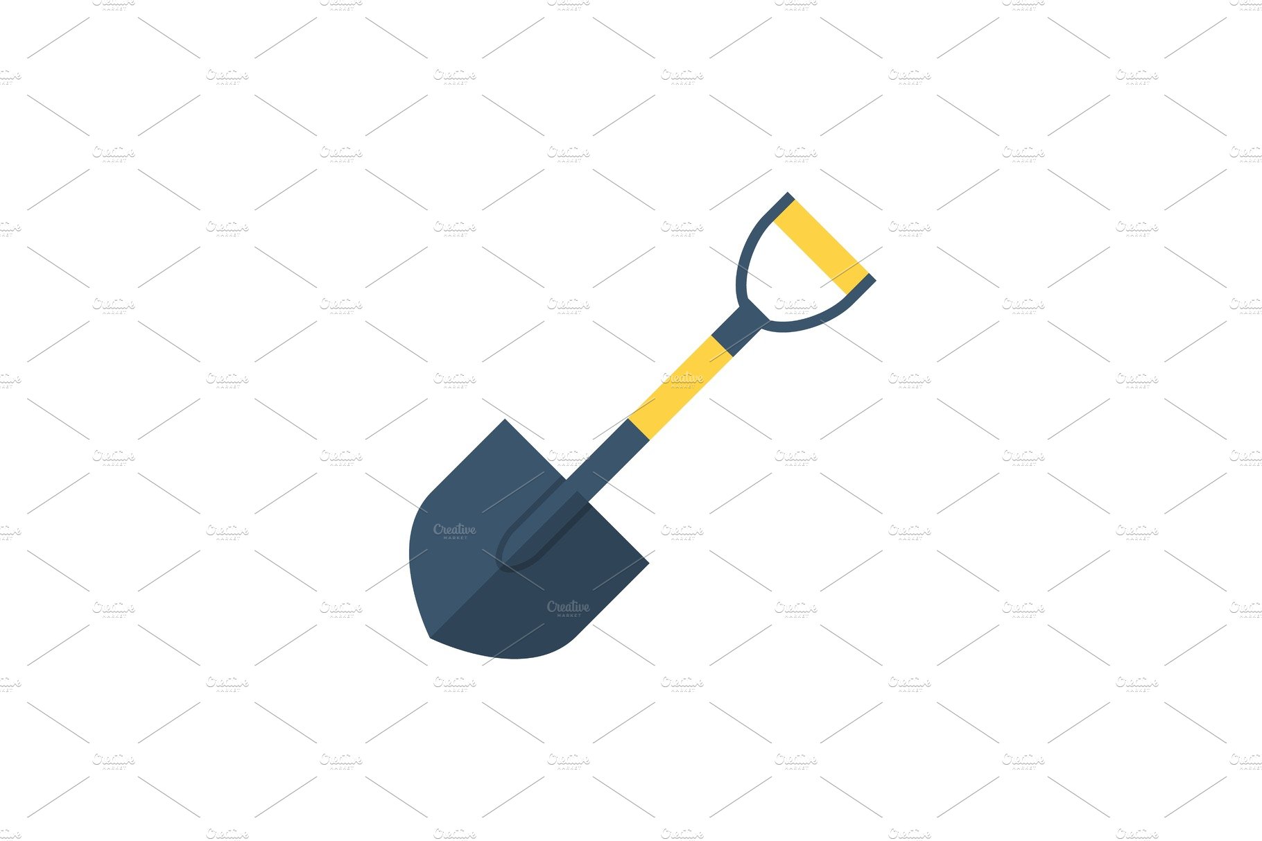 Shovel flat icon cover image.