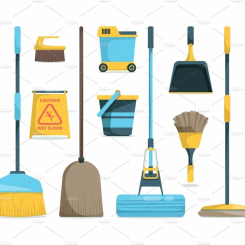 Broom collection. Household cover image.