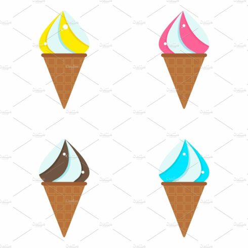 Flat vector Ice cream cover image.