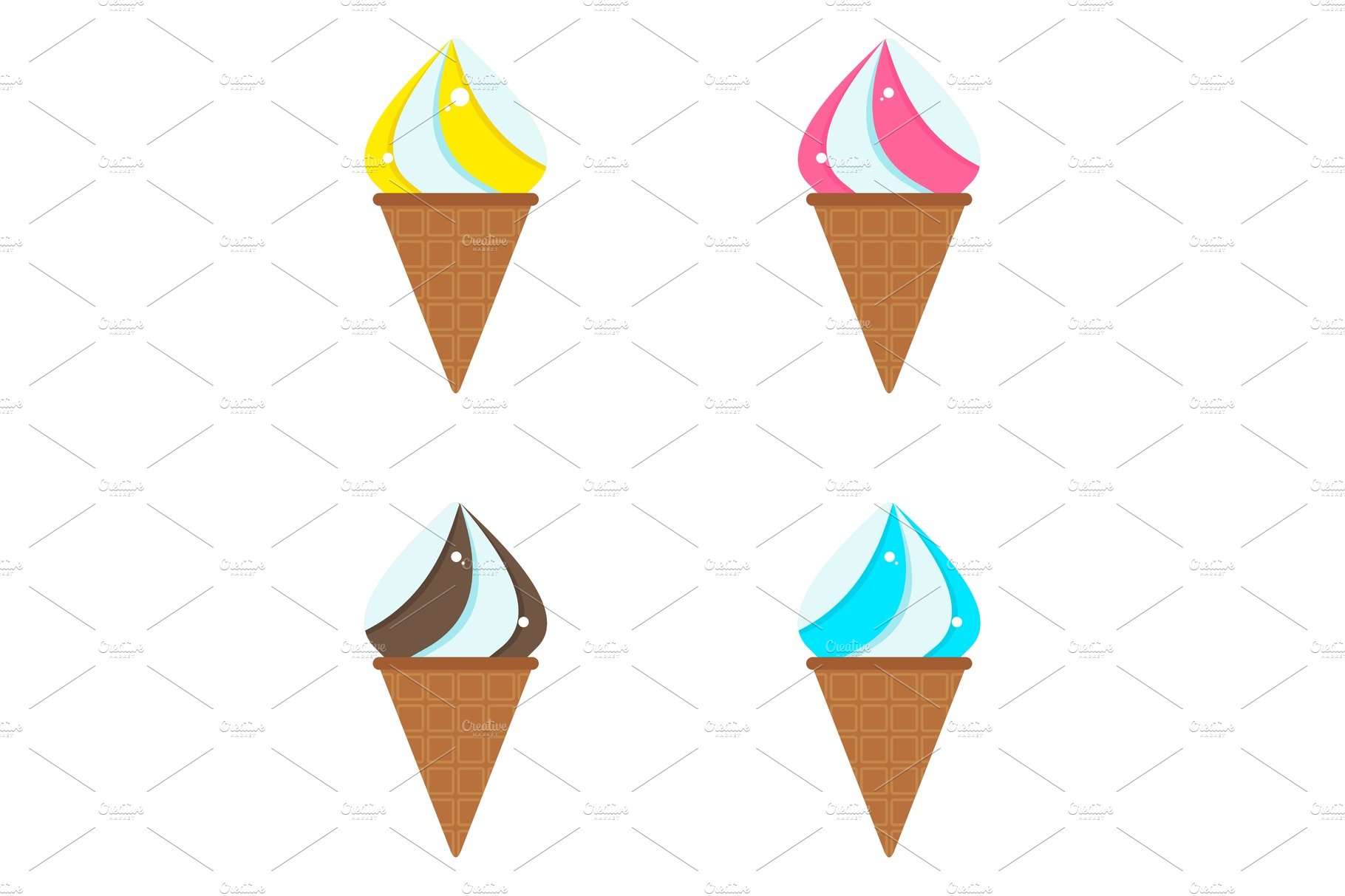 Flat vector Ice cream cover image.