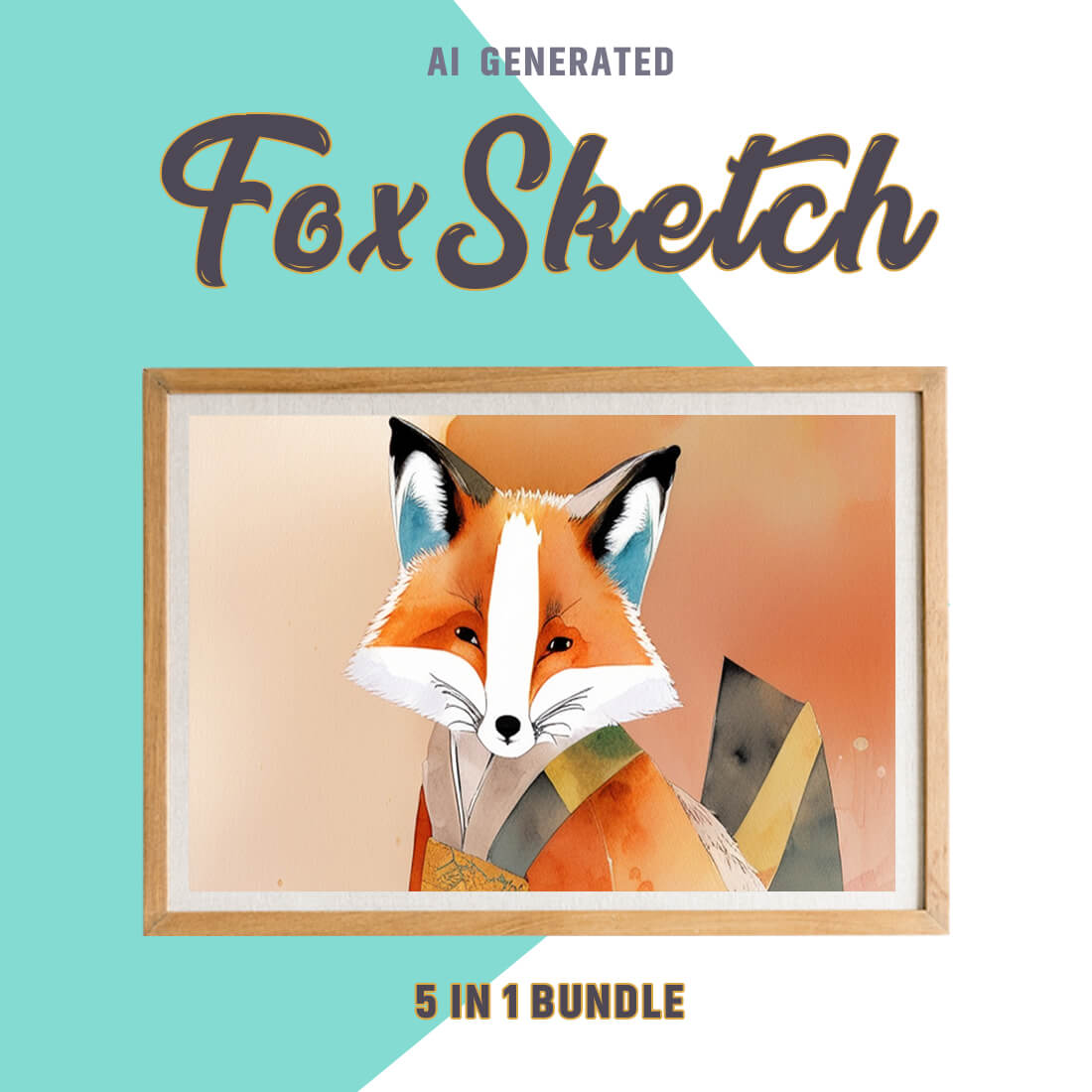 Free Creative & Cute Fox Watercolor Painting Art Vol 15 preview image.