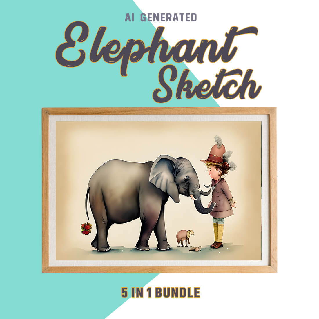 Free Creative & Cute Elephant Watercolor Painting Art Vol 4 preview image.
