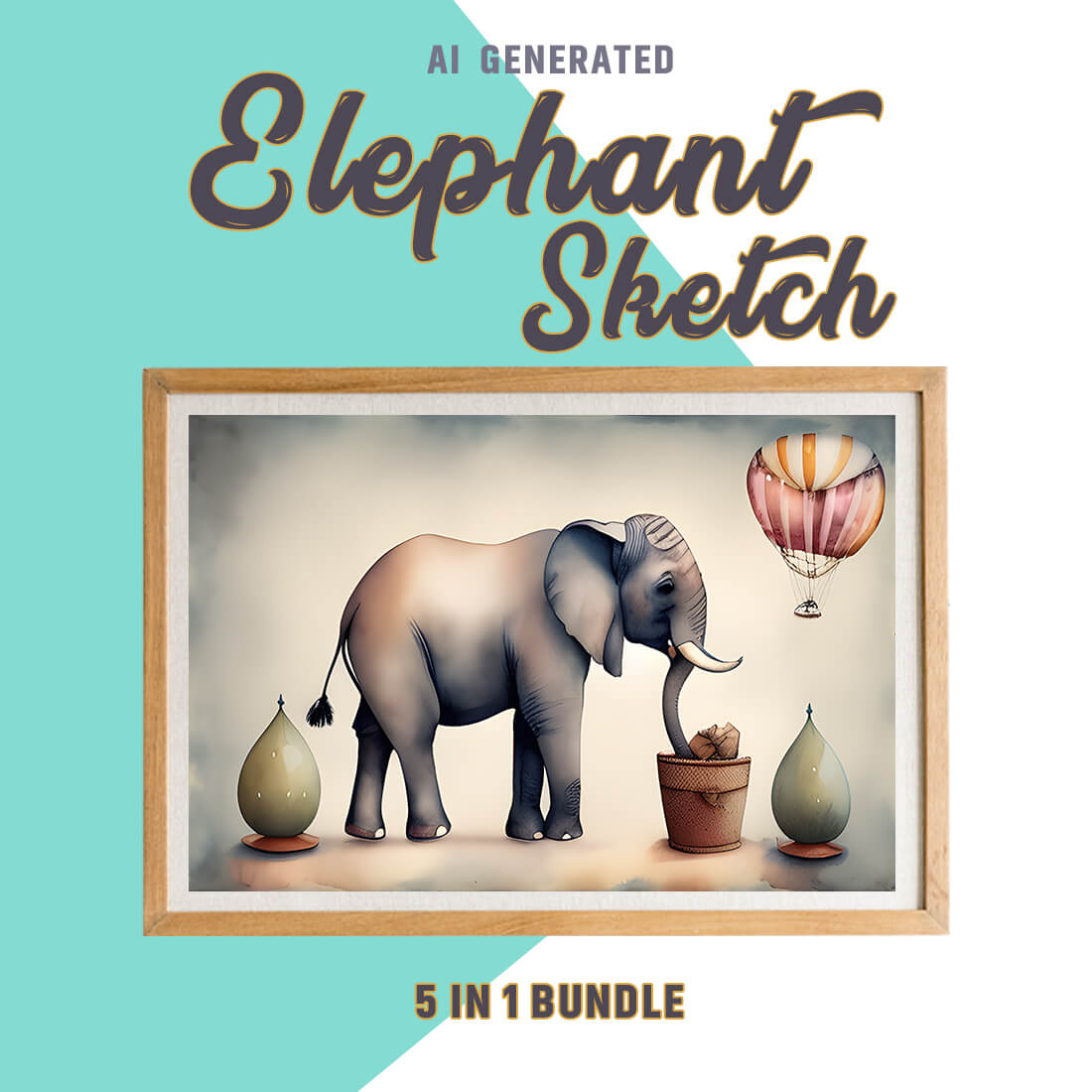 Free Creative & Cute Elephant Watercolor Painting Art Vol 15 preview image.