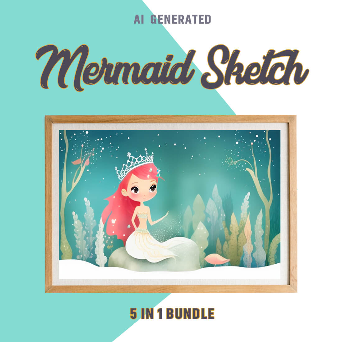 Free Creative & Cute Mermaid Watercolor Painting Art Vol 15 preview image.