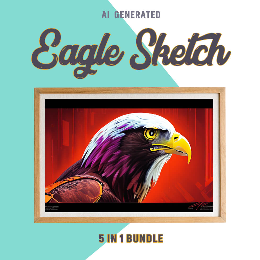 Free Creative & Cute Eagle Watercolor Painting Art Vol 20 preview image.