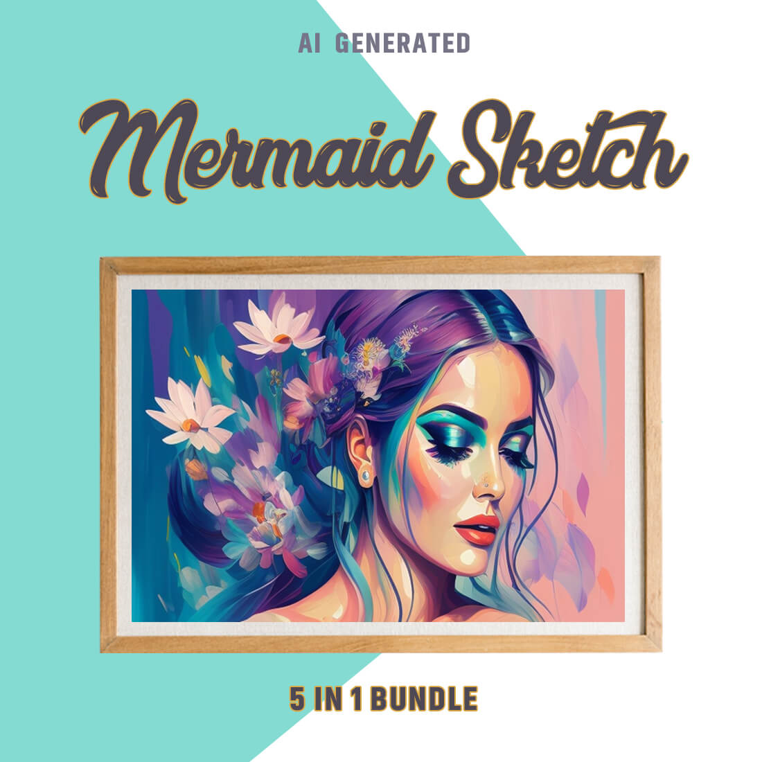 Free Creative & Cute Mermaid Watercolor Painting Art Vol 08 preview image.