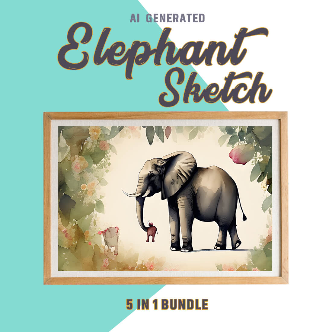 Free Creative & Cute Elephant Watercolor Painting Art Vol 2 preview image.