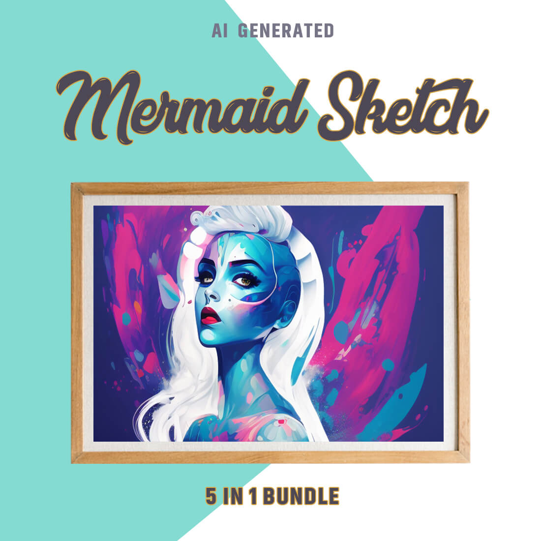 Free Creative & Cute Mermaid Watercolor Painting Art Vol 05 preview image.