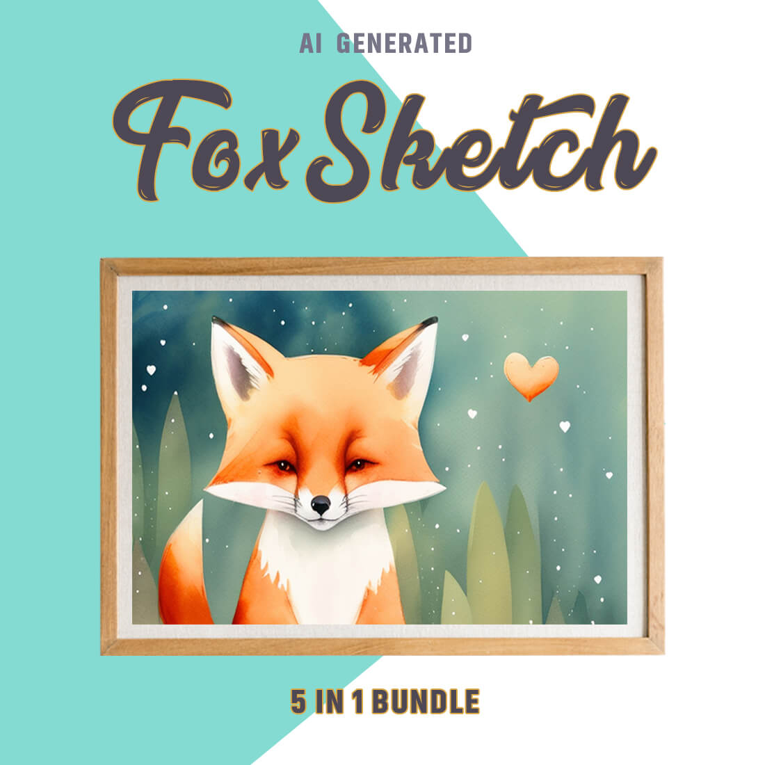 Free Creative & Cute Fox Watercolor Painting Art Vol 12 preview image.