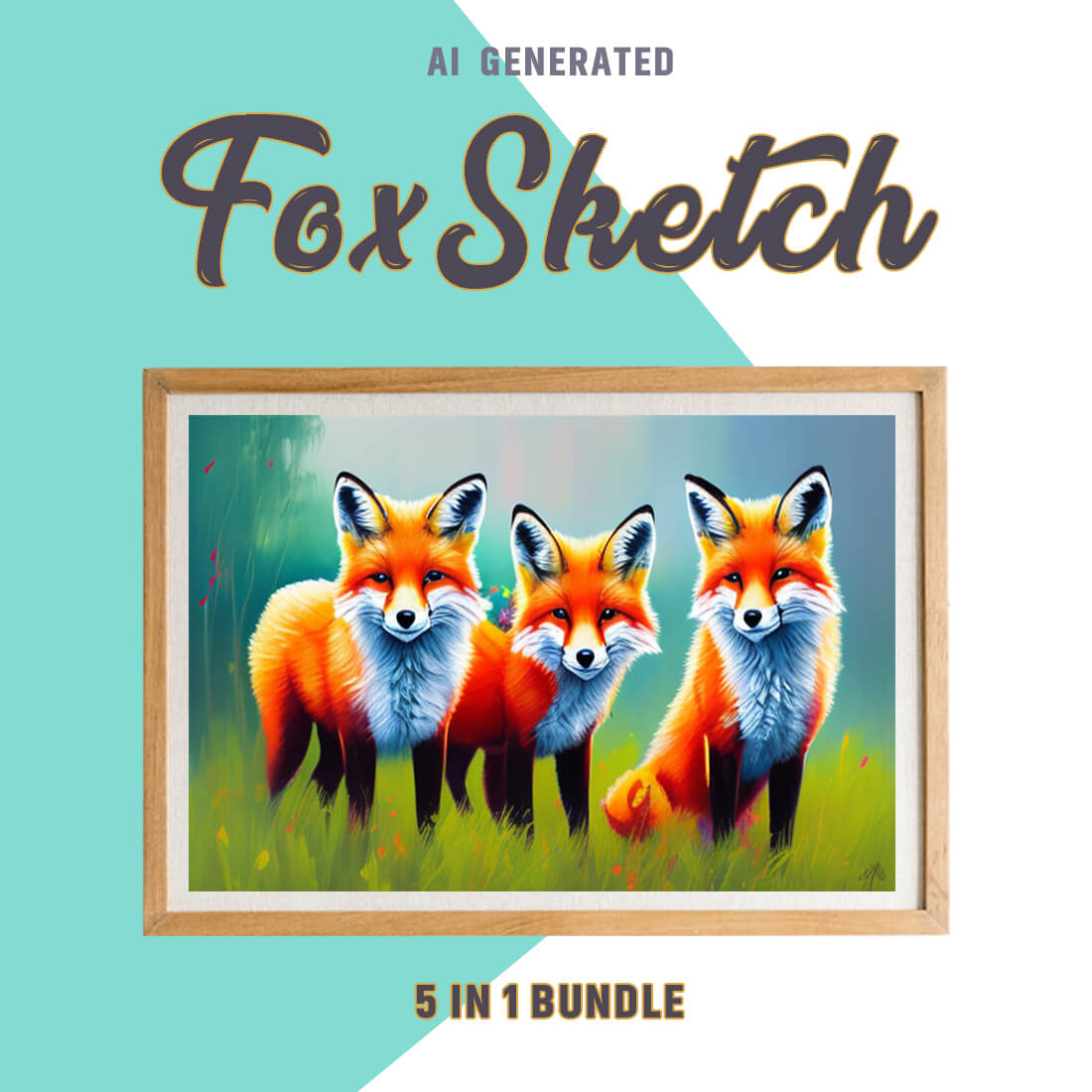 Free Creative & Cute Fox Watercolor Painting Art Vol 11 preview image.