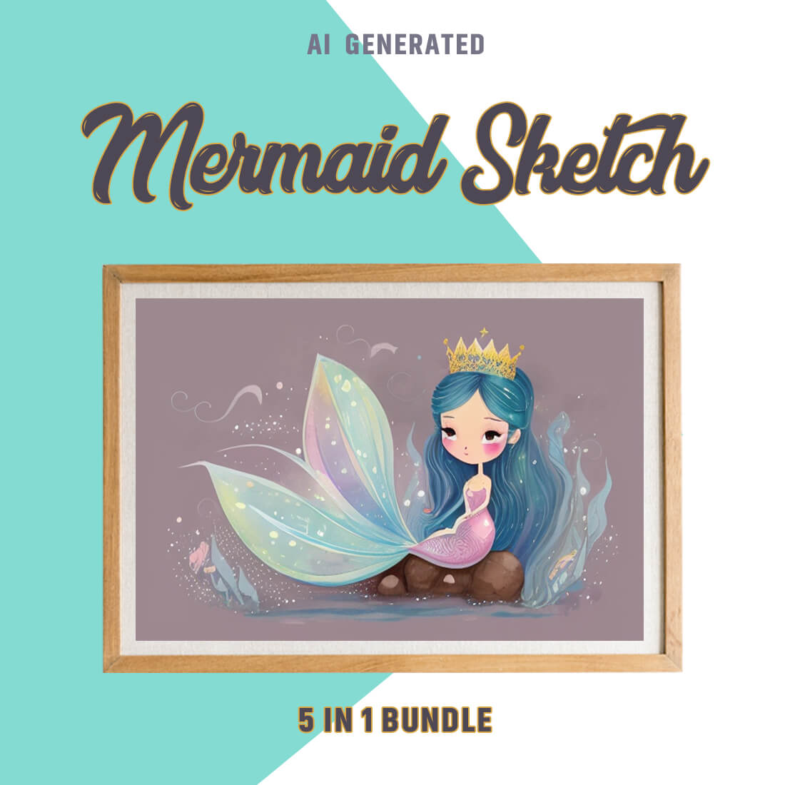 Free Creative & Cute Mermaid Watercolor Painting Art Vol 14 preview image.