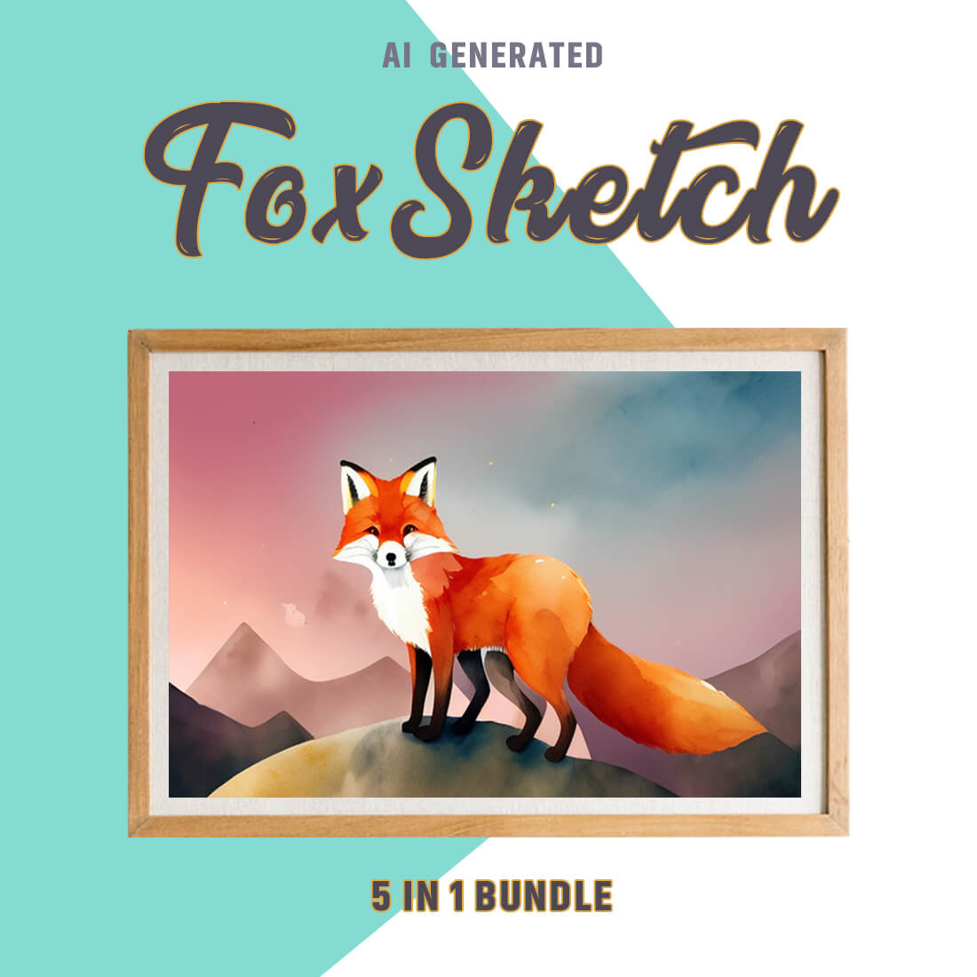 Free Creative & Cute Fox Watercolor Painting Art Vol 17 preview image.