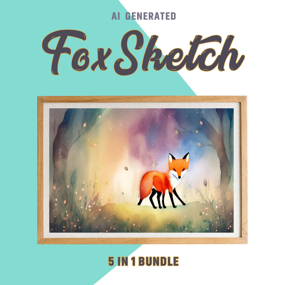 Free Creative & Cute Fox Watercolor Painting Art Vol 1 preview image.
