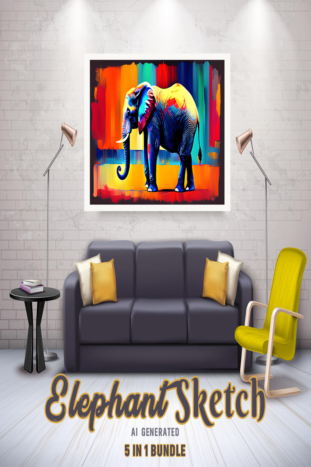 Free Creative & Cute Elephant Watercolor Painting Art Vol 20 pinterest preview image.