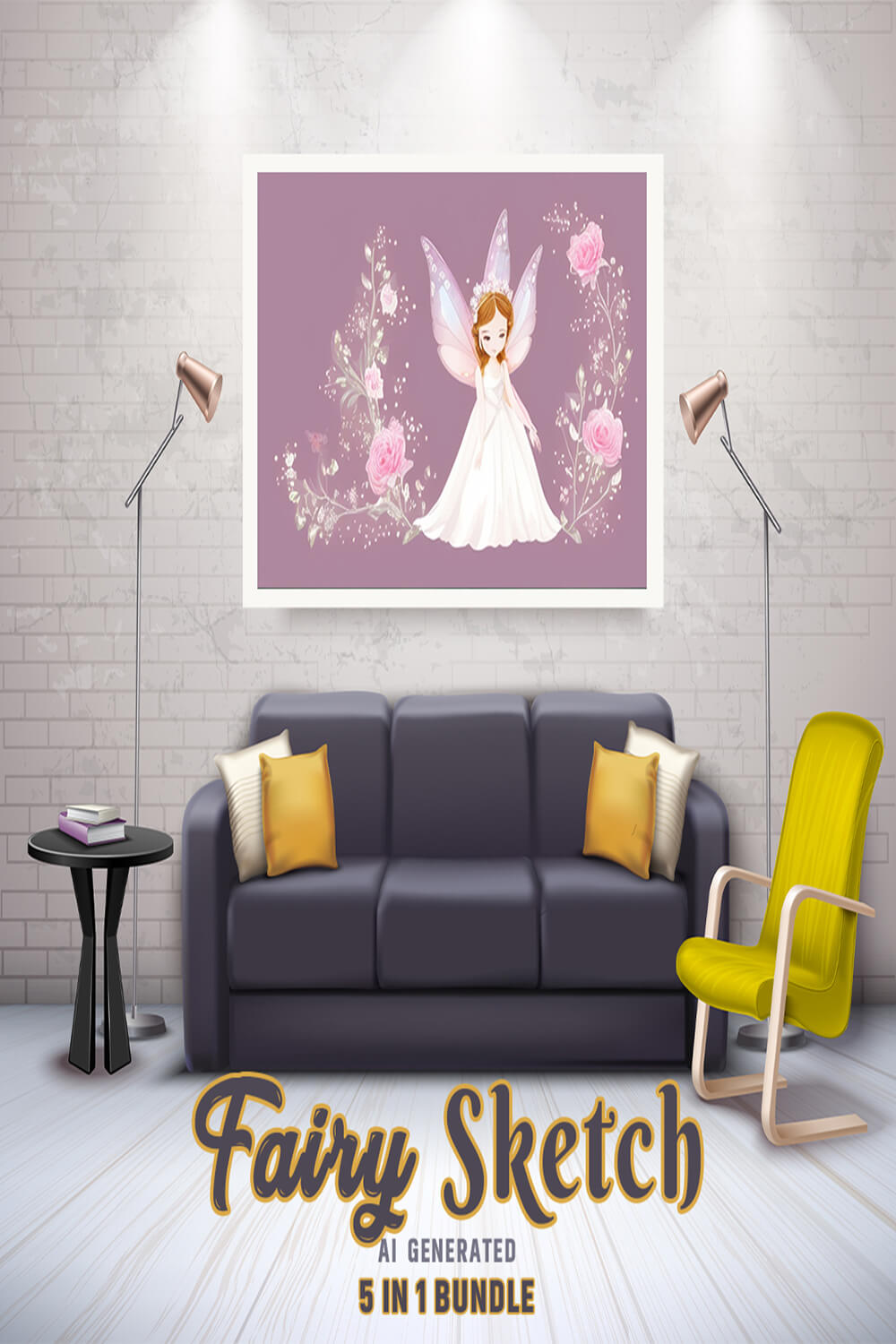 Free Creative & Cute Fairy Watercolor Painting Art Vol 19 pinterest preview image.