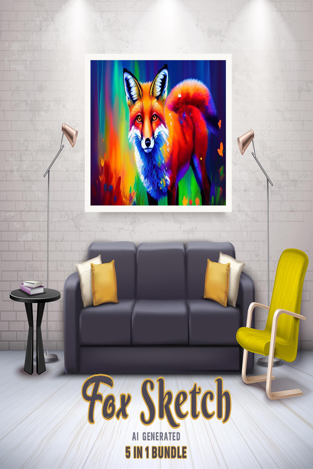 Free Creative & Cute Fox Watercolor Painting Art Vol 1 pinterest preview image.