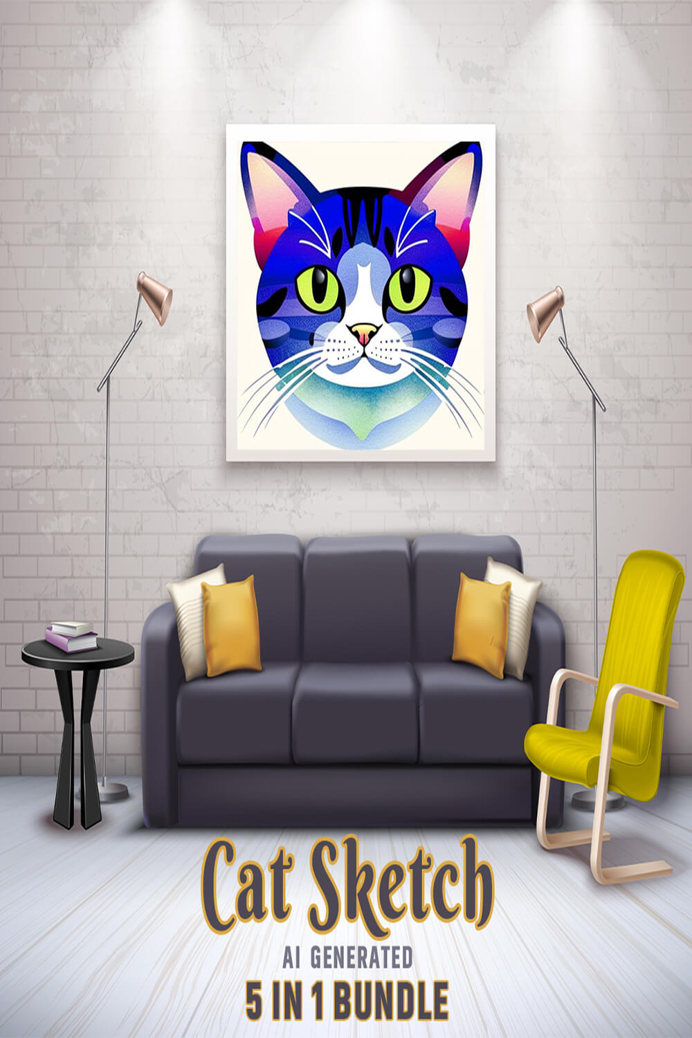 Free Creative & Cute Tiger Painting Art Vol 5 pinterest preview image.