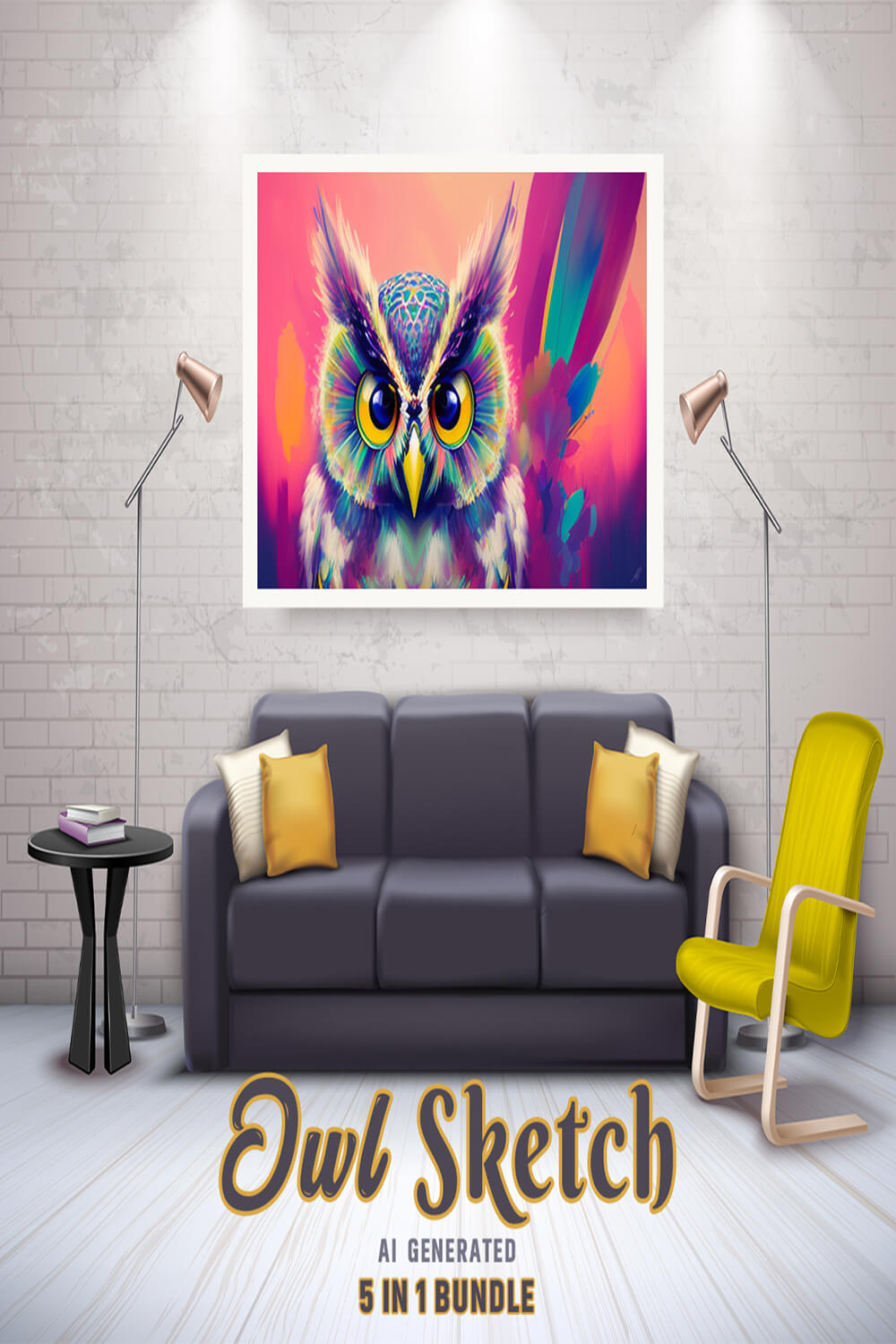 Free Creative & Cute Owl Watercolor Painting Art Vol 11 pinterest preview image.