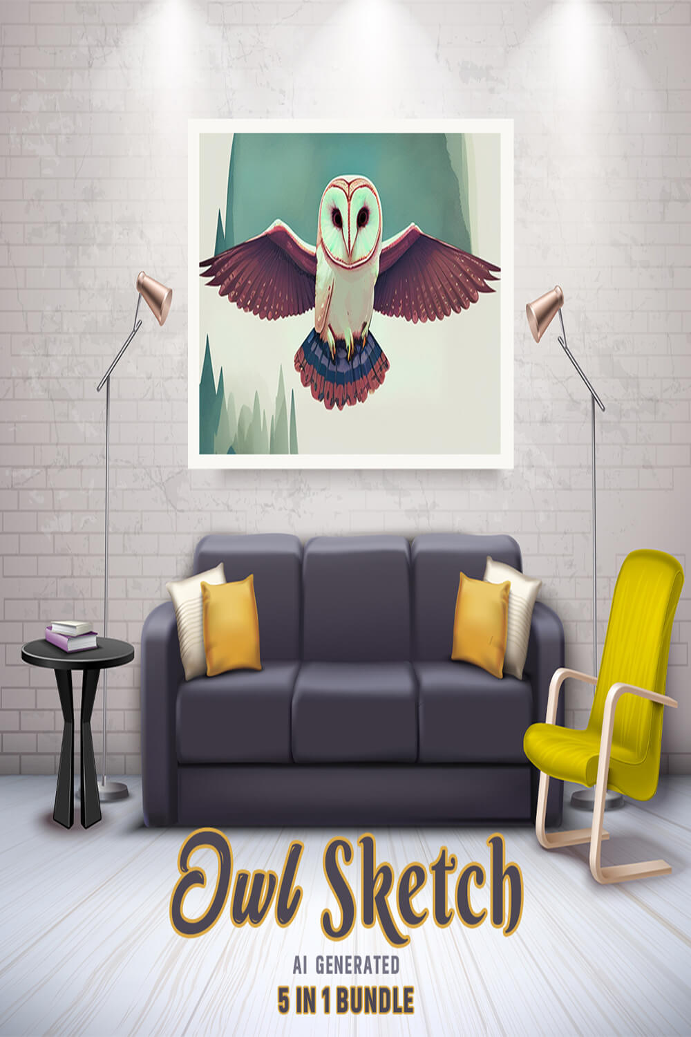 Free Creative & Cute Owl Watercolor Painting Art Vol 01 pinterest preview image.