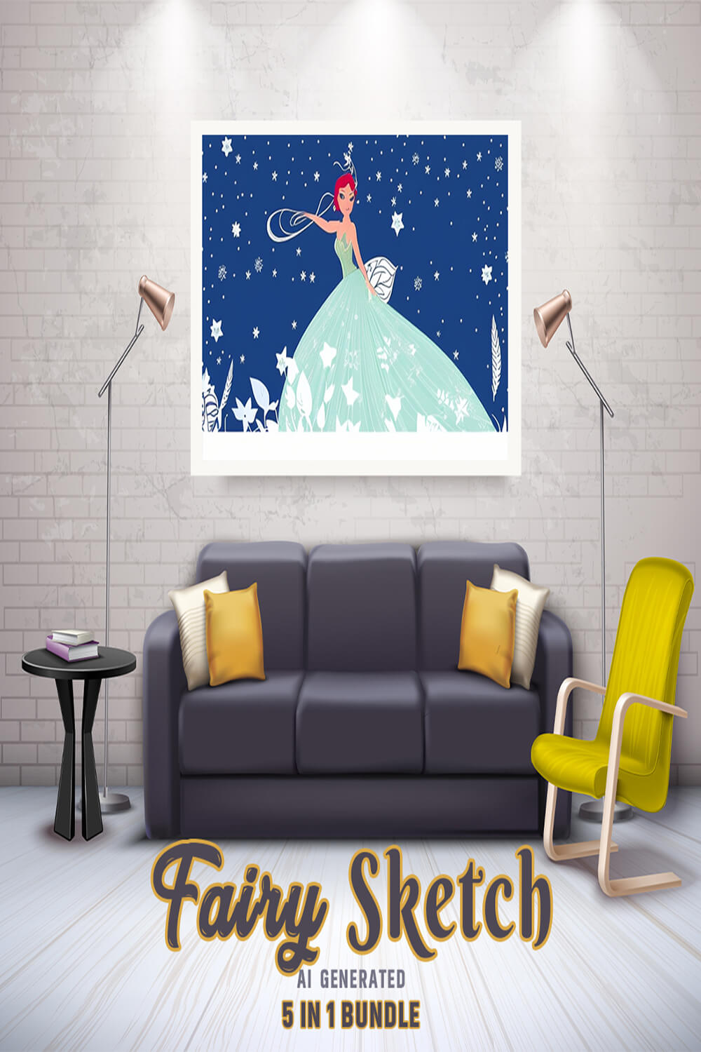 Free Creative & Cute Fairy Watercolor Painting Art Vol 08 pinterest preview image.