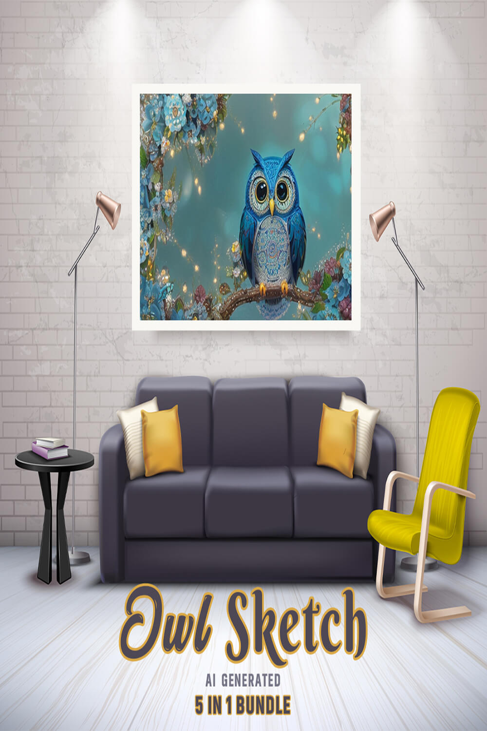 Free Creative & Cute Owl Watercolor Painting Art Vol 04 pinterest preview image.