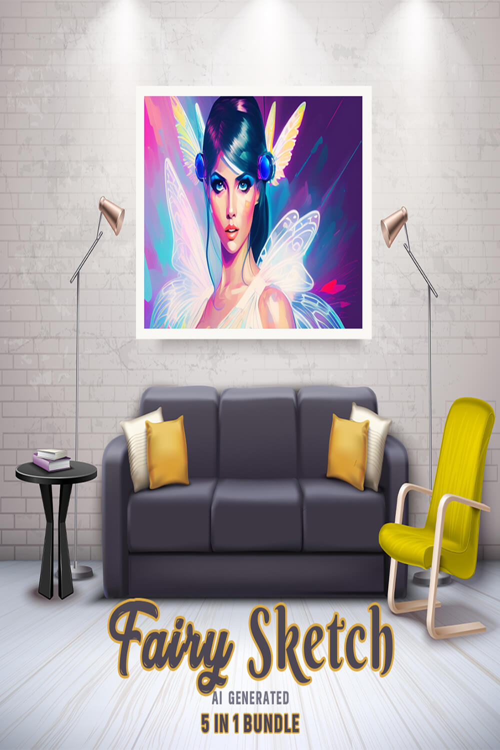 Free Creative & Cute Fairy Watercolor Painting Art Vol 03 pinterest preview image.