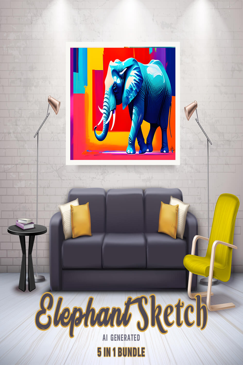 Free Creative & Cute Elephant Watercolor Painting Art Vol 10 pinterest preview image.