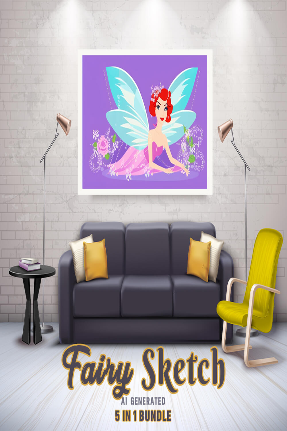 Free Creative & Cute Fairy Watercolor Painting Art Vol 09 pinterest preview image.