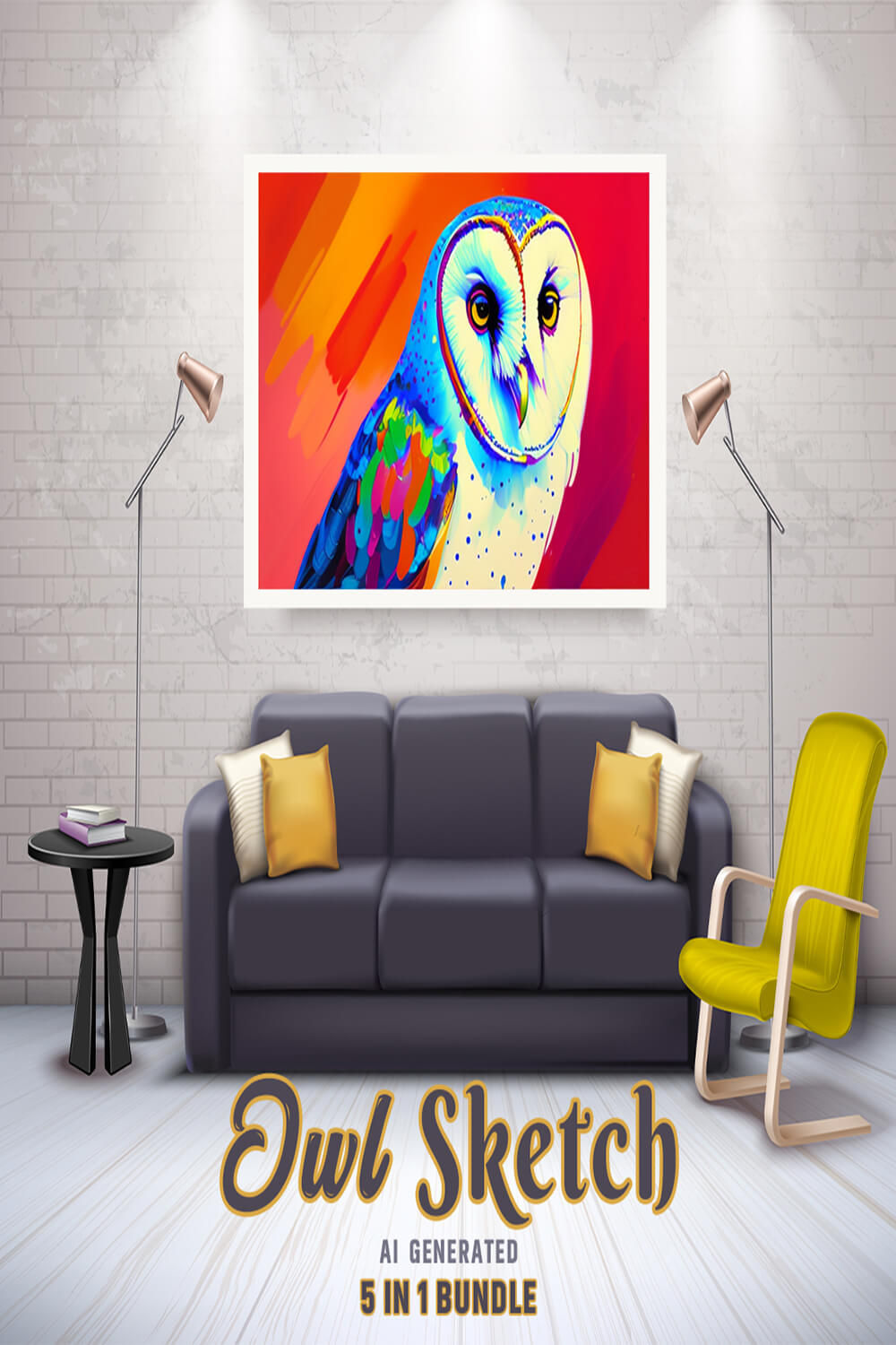 Free Creative & Cute Owl Watercolor Painting Art Vol 06 pinterest preview image.