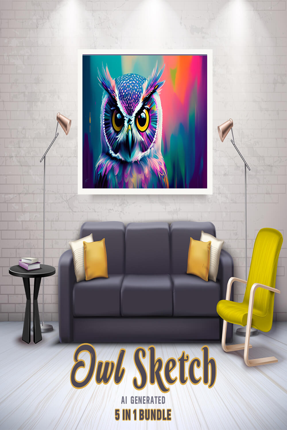 Free Creative & Cute Owl Watercolor Painting Art Vol 21 pinterest preview image.