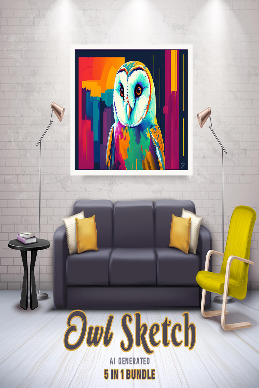 Free Creative & Cute Owl Watercolor Painting Art Vol 20 pinterest preview image.