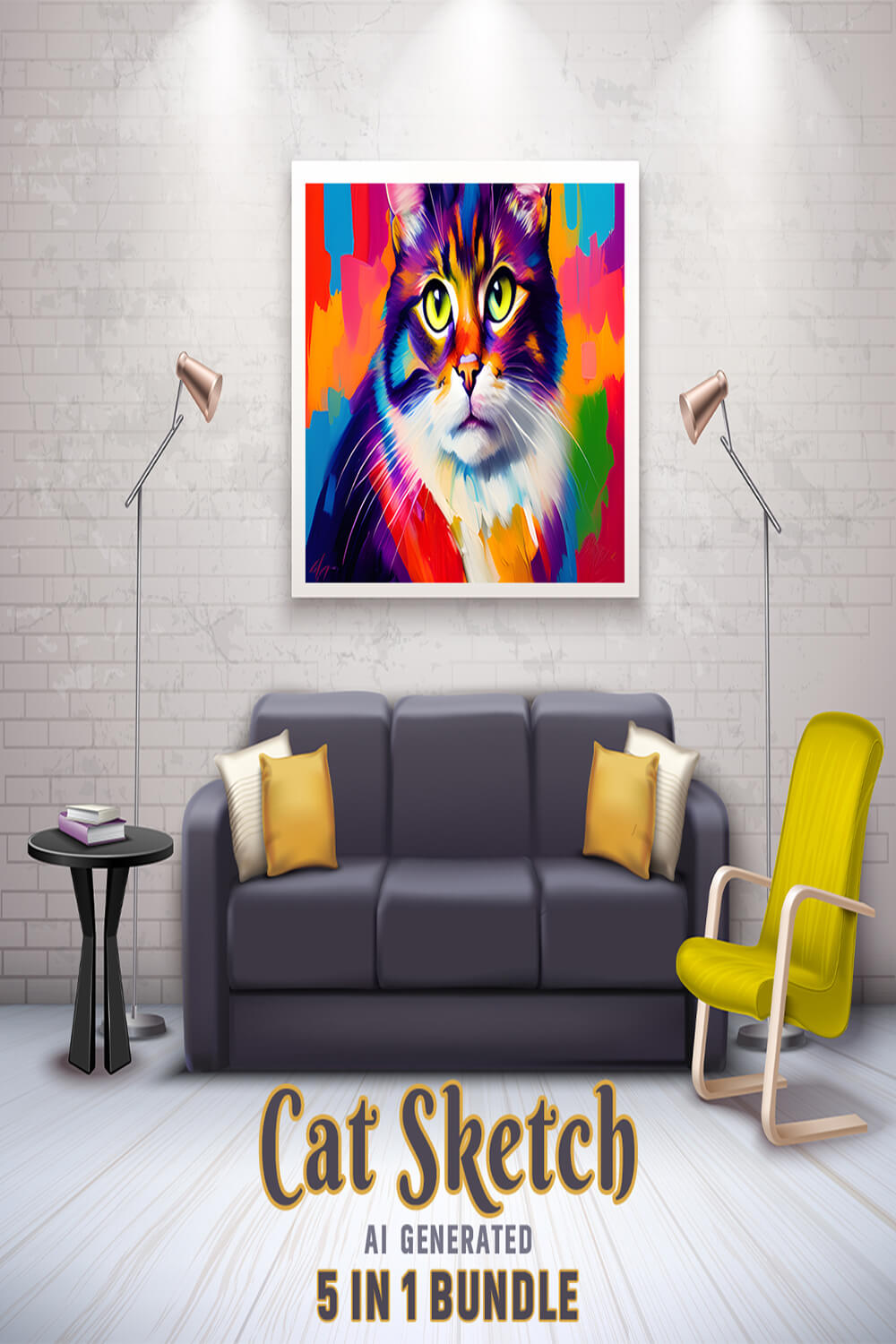 Free Creative & Cute Tiger Painting Art Vol 2 pinterest preview image.