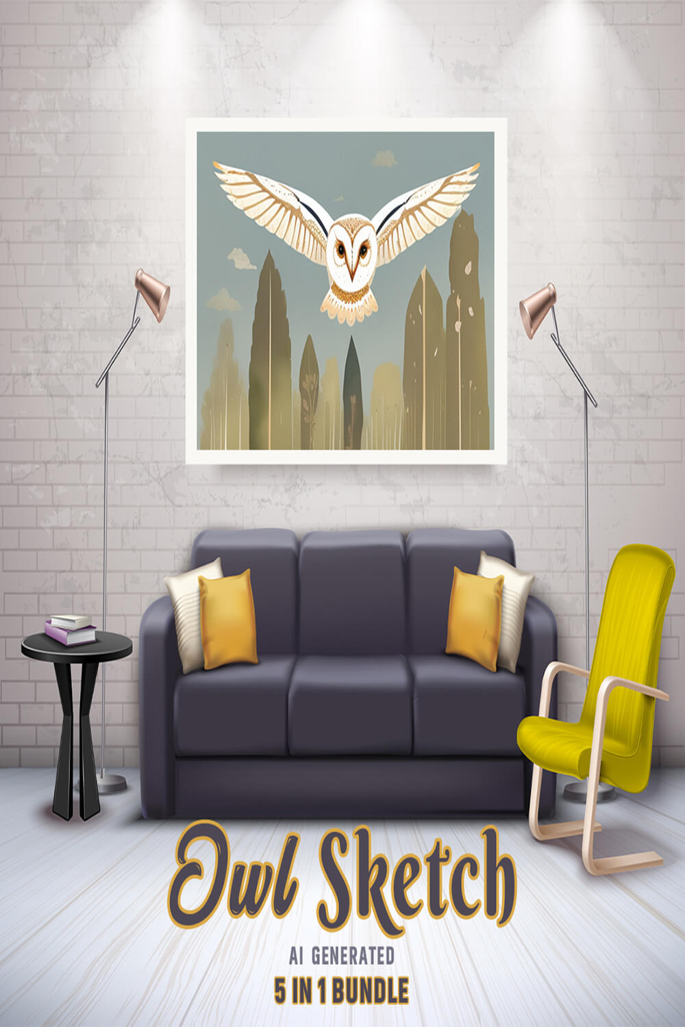 Free Creative & Cute Owl Watercolor Painting Art Vol 12 pinterest preview image.