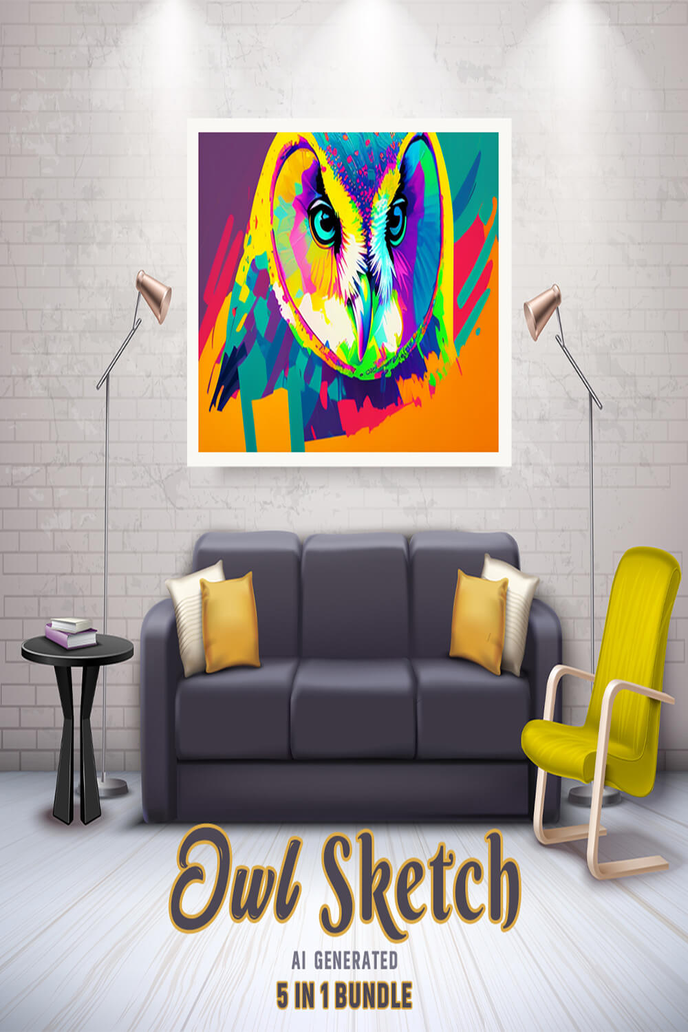 Free Creative & Cute Owl Watercolor Painting Art Vol 07 pinterest preview image.