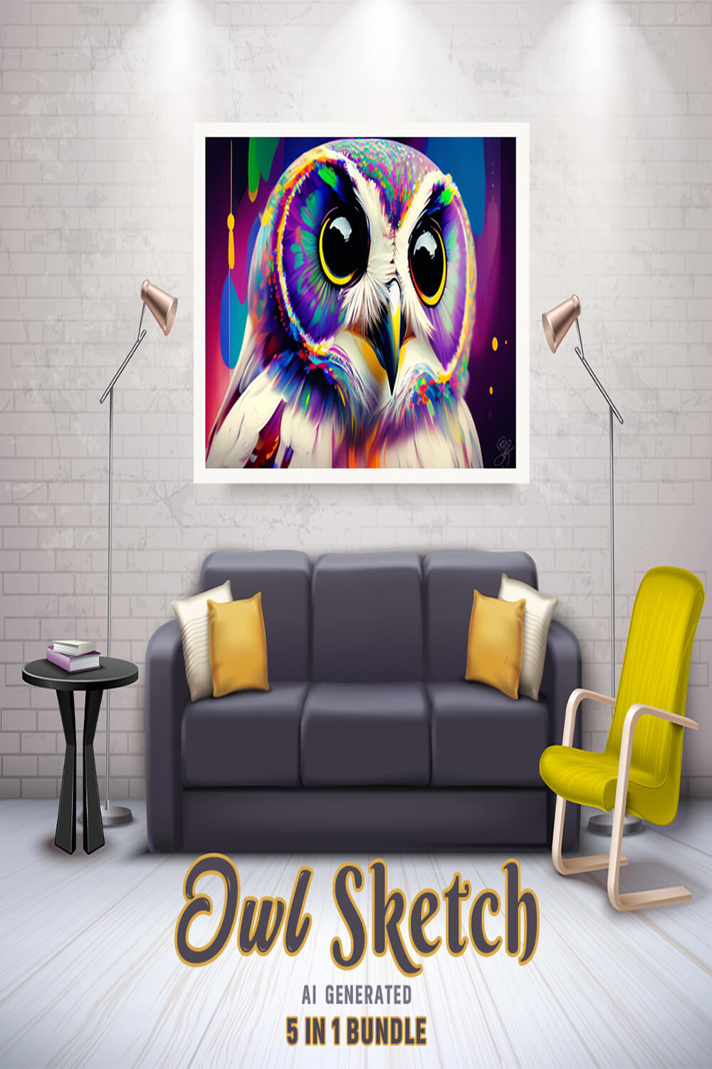 Free Creative & Cute Owl Watercolor Painting Art Vol 10 pinterest preview image.
