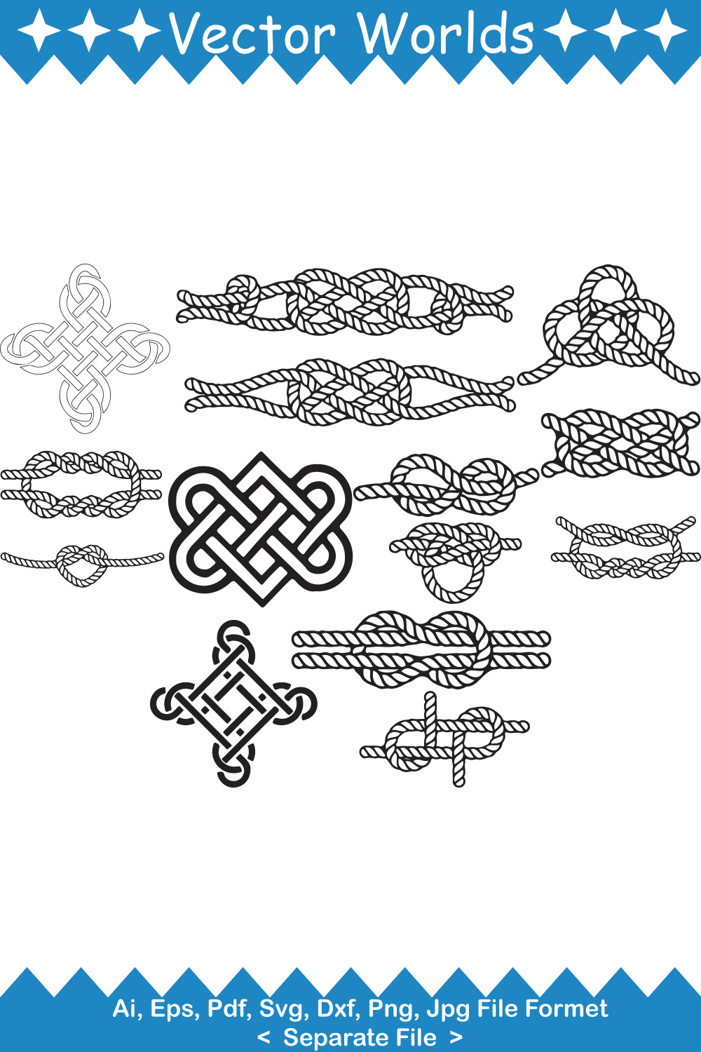 The Sailor’s Knot Symbol SVG Vector Design pinterest preview image.